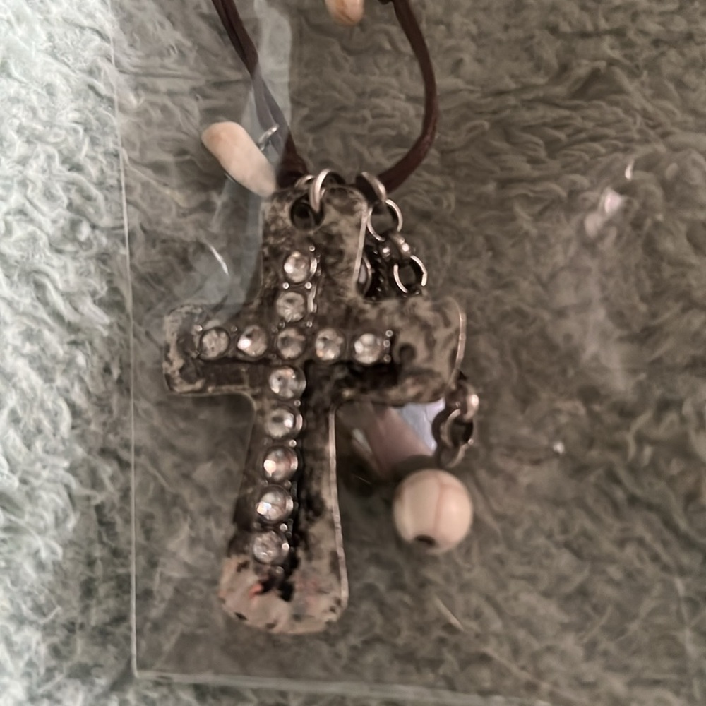 Mia Cross necklace with earrings